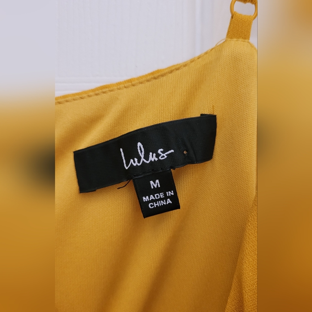 Lulus Mustard Yellow Ruffled Romper - Picture 4 of 4